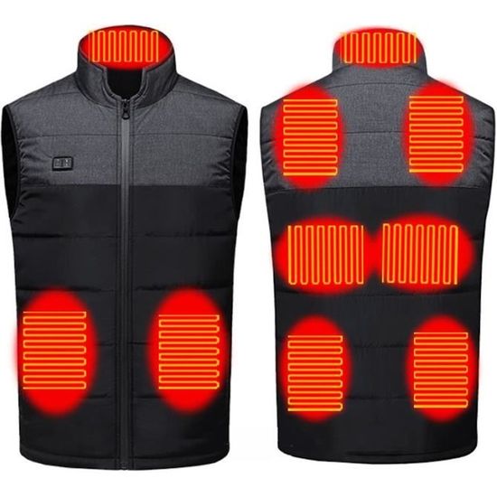 Doudoune Chauffante Homme Femme Sans Manches Gilet Chauffant