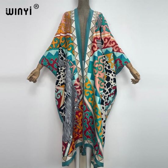 Robe Entro Manches Longues Style Boho - Taille M, Occasion Très Bon état, Coloris Violet/orange
