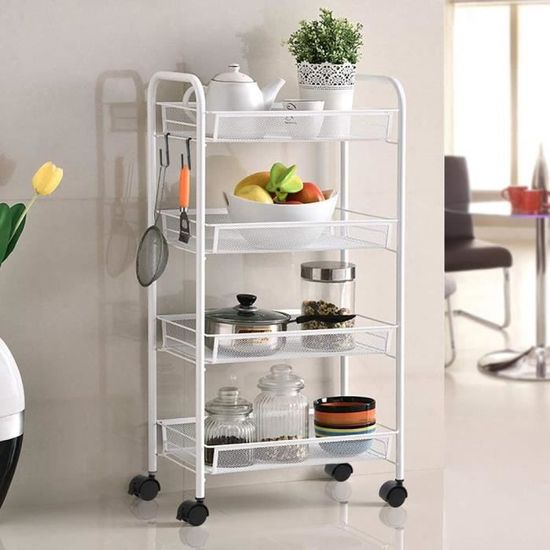 Chariot De Service 3 Plateaux En Inox - 61x36x75 Cm - 4 Roues Pivotantes Avec Frein - Pour Cuisine, Restaurant - 3