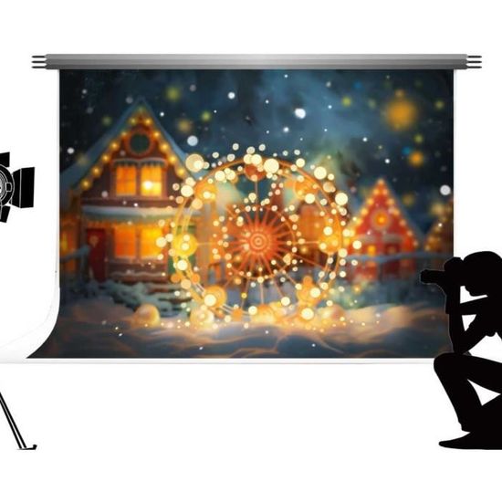 Toile De Fond Photo Noël 1.5x2 M - Vinyle Imprimé HD Pour Studio, Fêtes - Décoration Festive