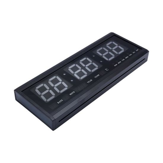 Horloge Murale LED Numérique Grand Affichage – Température Et Date