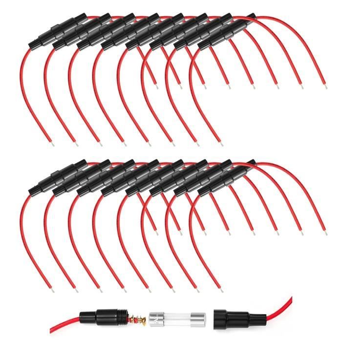 Gebildet 5pcs 5x20 AGC Inlineaa Vite Tipo Portafusibile con 16 AWG