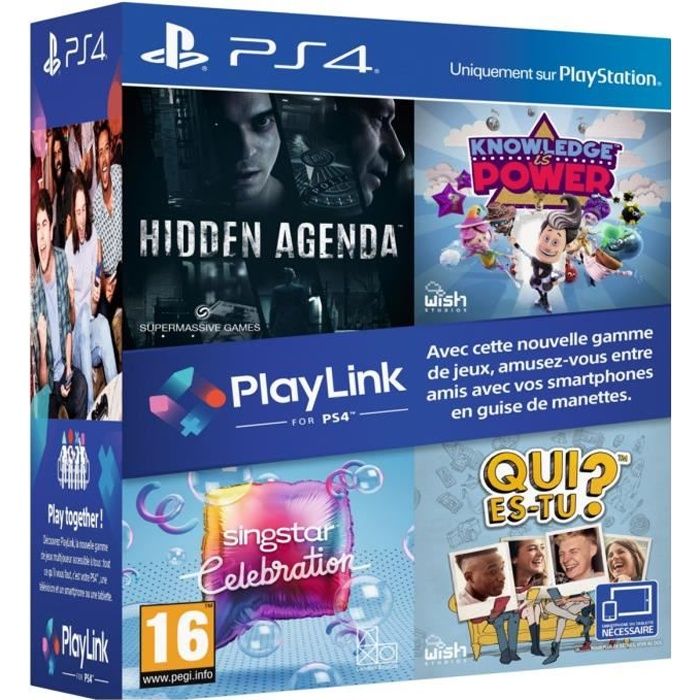 Pack PlayLink PS4 : Qui es tu ? + Knowledge is Power + SingStar Celebration + Hidden Agenda