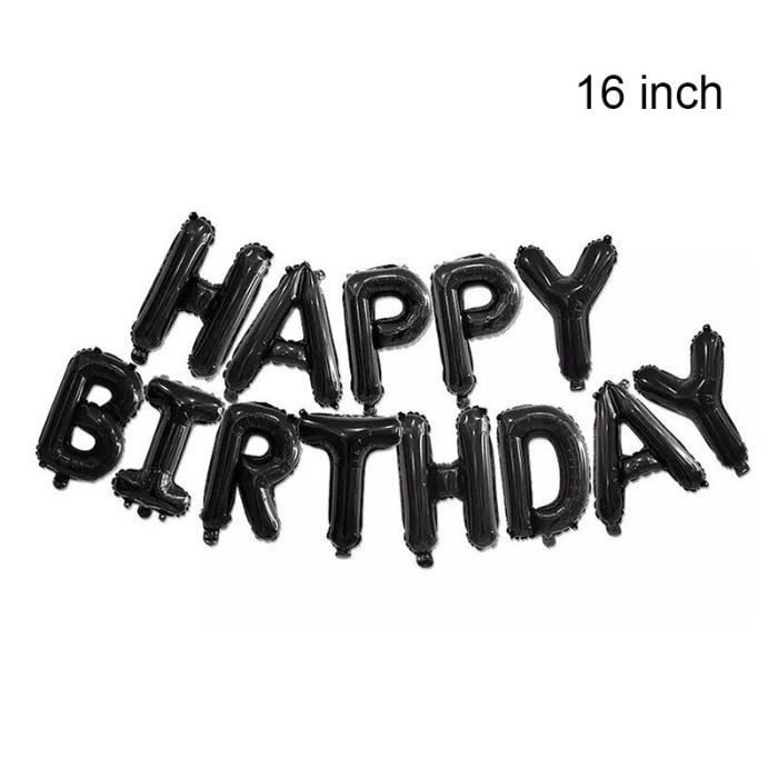 Bannière Ballons Lettres 'Joyeux Anniversaire' Auto-gonflants - 13 Ballons Feuille 16 Pouces