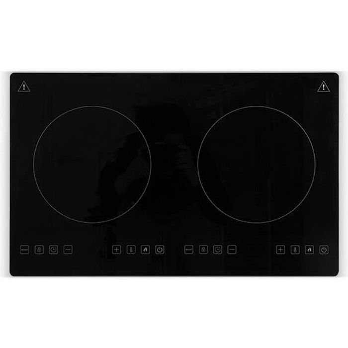 AMSTA - AMHP87264 - Plaque de cuisson - Induction - Posable - 2 foyers - Puissance 3500 watts - Arrêt automatique - Noir