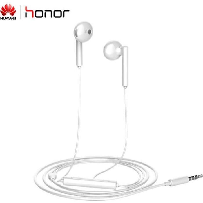 Original HUAWEI Honor Écouteur AM115 Filaire Moitié Dans l'oreille Casque 3.5mm Jack Avec Microphone Contrôle Du Volume Pour Huawei