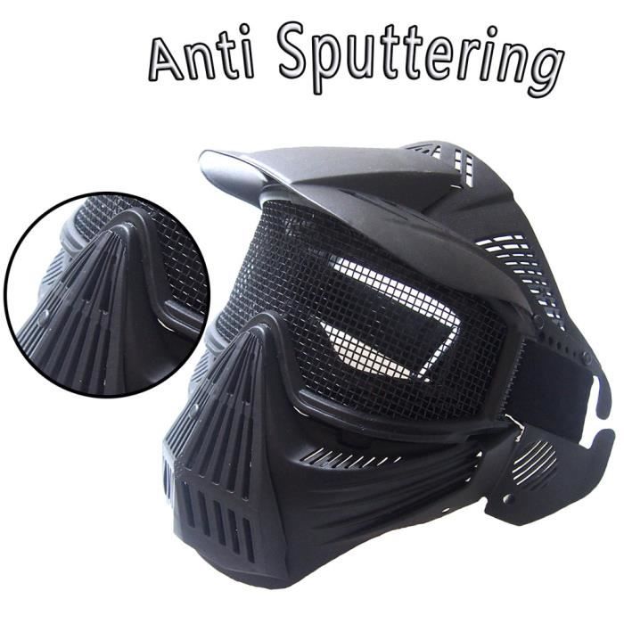 Protection sportive Airsoft tactique masque facial complet sécurité maille lunettes de protection CS LIU60930803BK_365