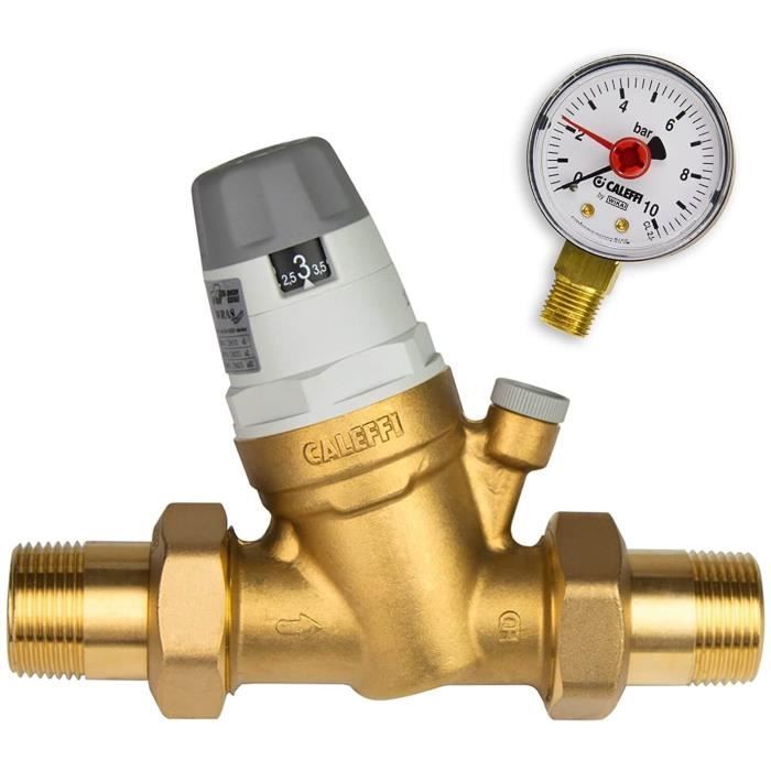 Caleffi Réducteur de pression d'eau 1-2- DN15 Réducteur de pression d'eau avec cartouche remplaçable et manomètre Valve de réduc72