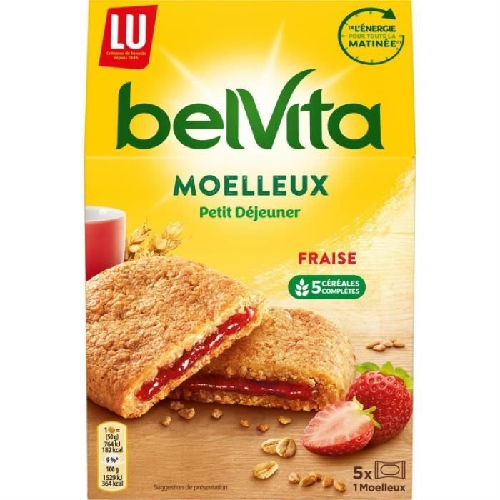 LU BELVITA - Belvita Moelleux Coeur Gourmand Fraise 250G - Lot De 4