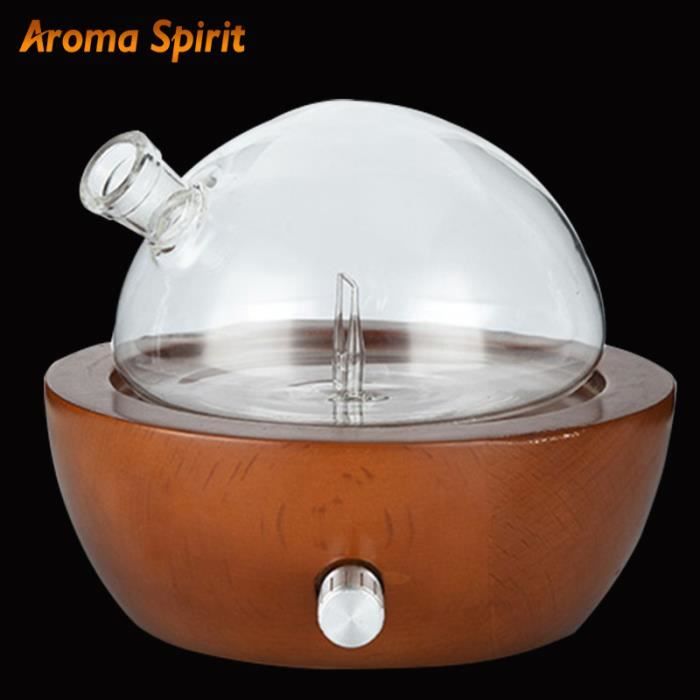 Diffuseur d'huile essentielle de nébulisation sans eau de pour le meilleur LED en verre en bois de hêtre d'aromathérapie coloré