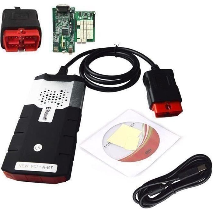 2018 150e CDP PRO 2015R3 avec Bluetooth DS avec l\'outil de diagnostic d\'activateur OBD2 Noir 24*16*5cm D01CFE COS2433\