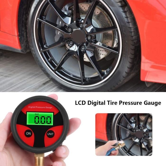 Jauge de pression des pneus manomètre digital numérique testeur de pression 0-200PSI AB037