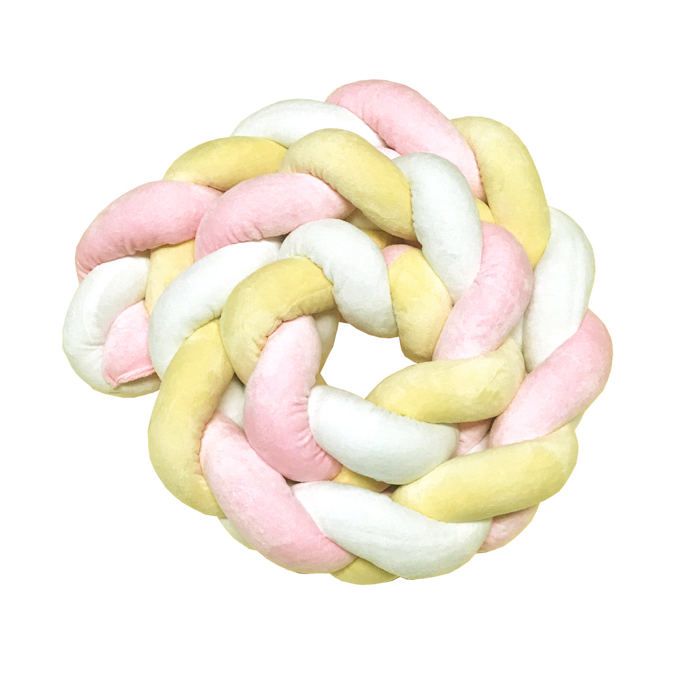 Coussin tresse 3M BBC PARIS - Rose, jaune, blanc