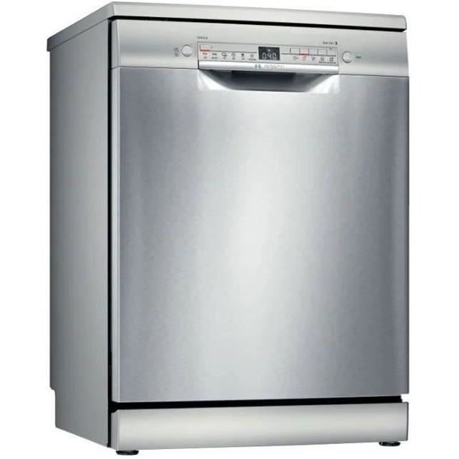 Lave-vaisselle pose libre BOSCH SMS2HTI79E Série 2 - 12 couverts - Induction - L60cm - 46dB - Silver/Inox