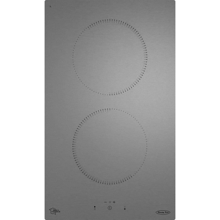 Brandy Best DOMINO-ID Table de cuisson induction encastrable 2 foyers effet acier brossé
