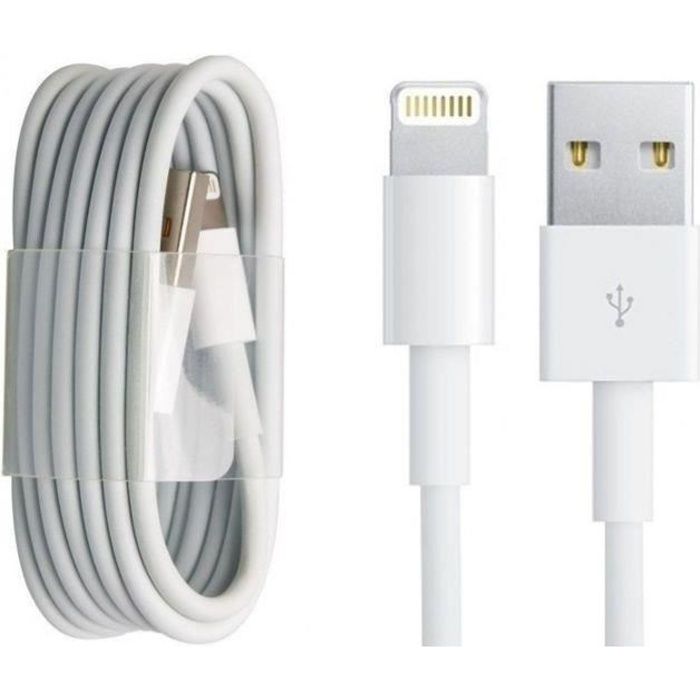 CABLING® Câble pour iPhone Chargeur 1M - Cordon compatible pour iPhone 12 Pro Max-11-XS-XR-8 Plus-7-6s-SE 2-iPad Air-Mini-Blanc