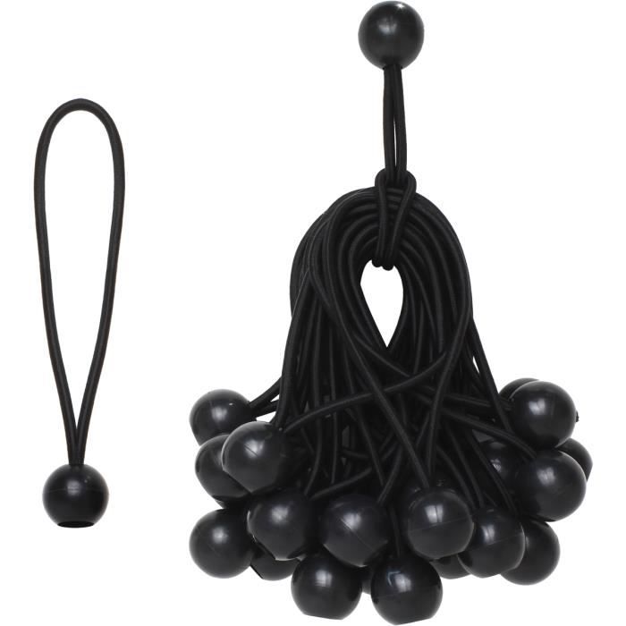 CampTeck U6967 - Ensemble de 30 Tendeur Boule de Bâche Tendeur Élastique Boule pour Canopée, Rideaux, Tentes, Sacs de Couchage