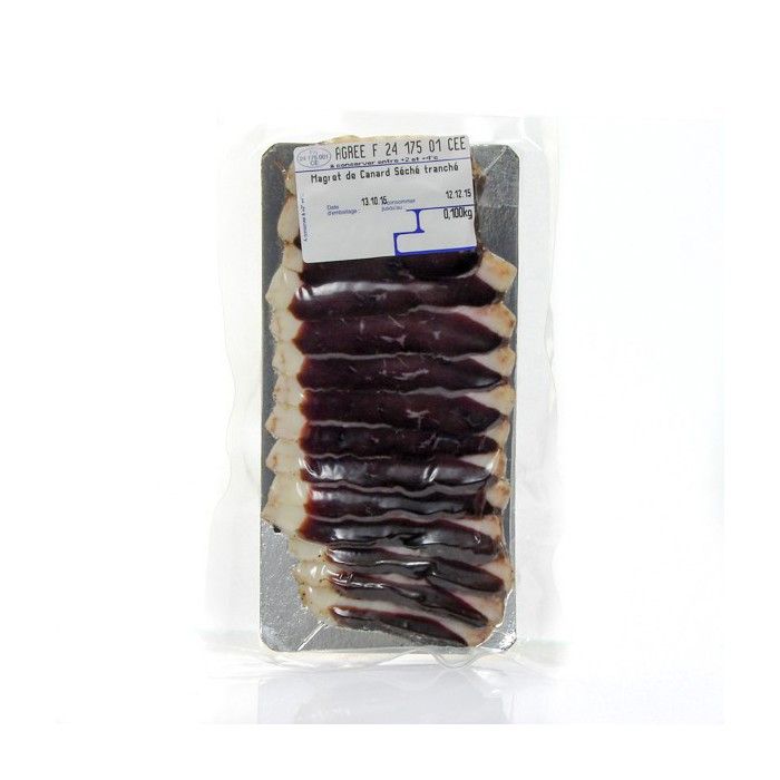 Plaque de magret de canard seche tranche 80g