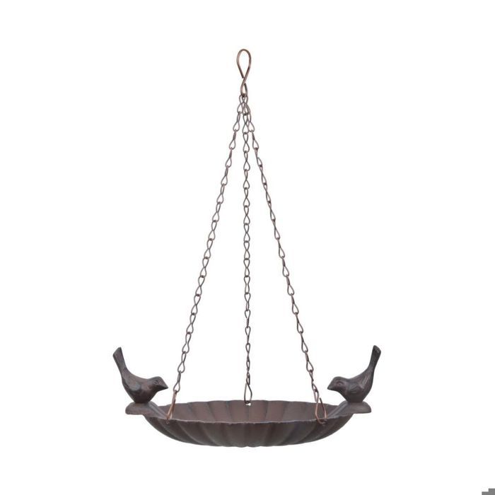 Mangeoire à oiseaux suspendu avec oiseau décoratif 2 oiseaux
