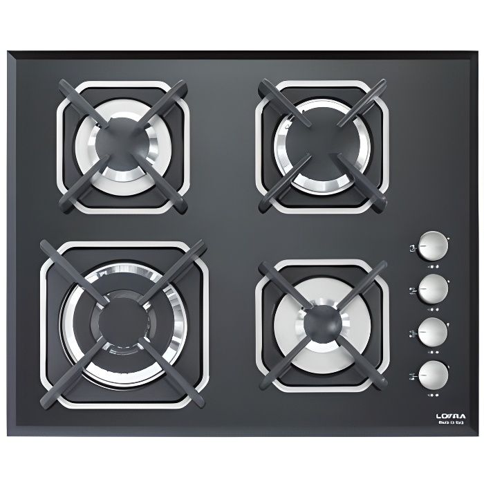 LOFRA HGN6H0 Mercury 60 noir plaque de cuisson 60CM valved FINITION EN VERRE - 4 Les brûleurs à gaz vannes dans une TRIPLE CO