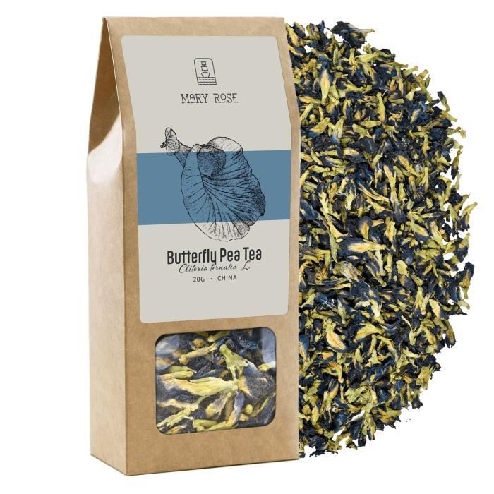 Thé Bleu aux Herbes Mary Rose Butterfly Pea Tea Tisane 20g