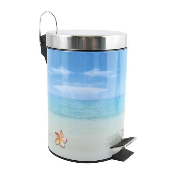 MSV Poubelle à pédale Inox 3L Paradise