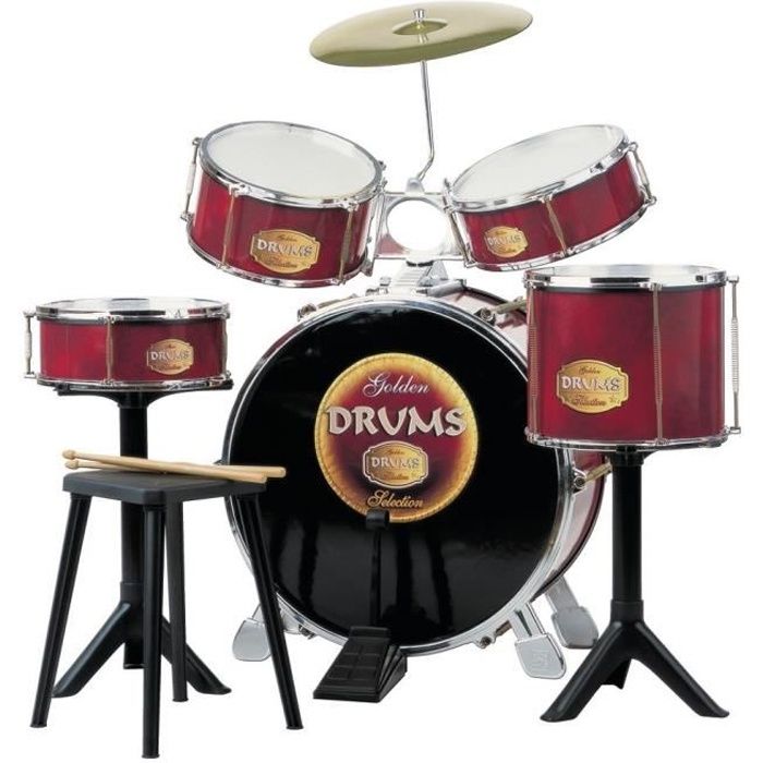 REIG Batterie Grosse caisse Tambours 2 sons et cymbale Baguettes pros Cdiscount Jeux