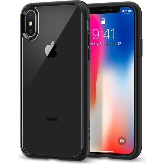 SPIGEN Coque Ultra Hybrid Noir pour iPhone X