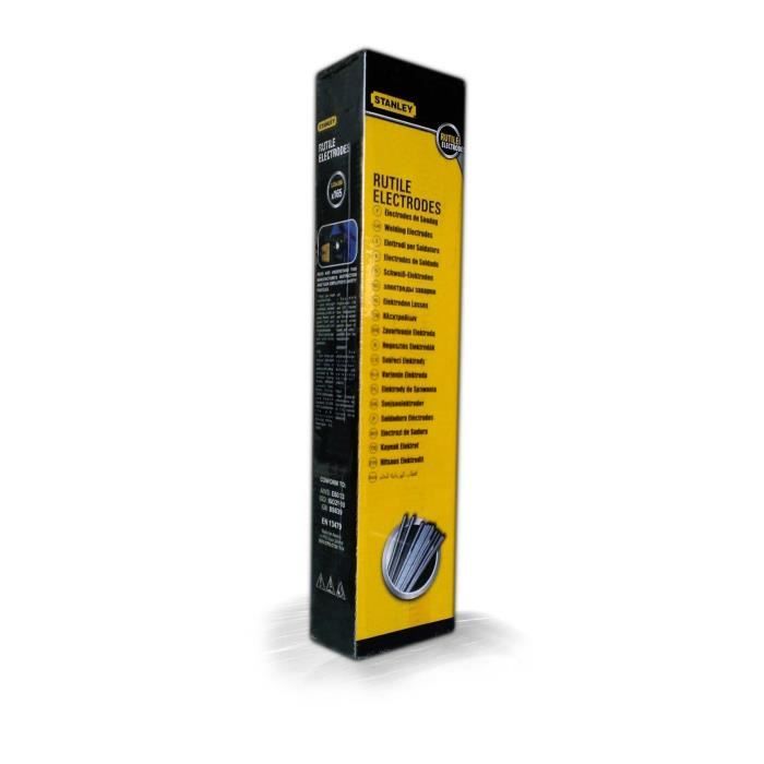 STANLEY 460926 Lot de 230 électrodes rutiles acier - Ø 2,5 mm - L 350 mm - Baguettes de soudure