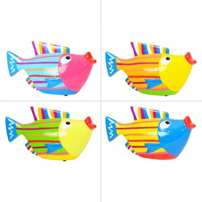 TABLE PASSION - TIRELIRE POISSON ( 1 modèle aléatoire) NEURE Multicolore