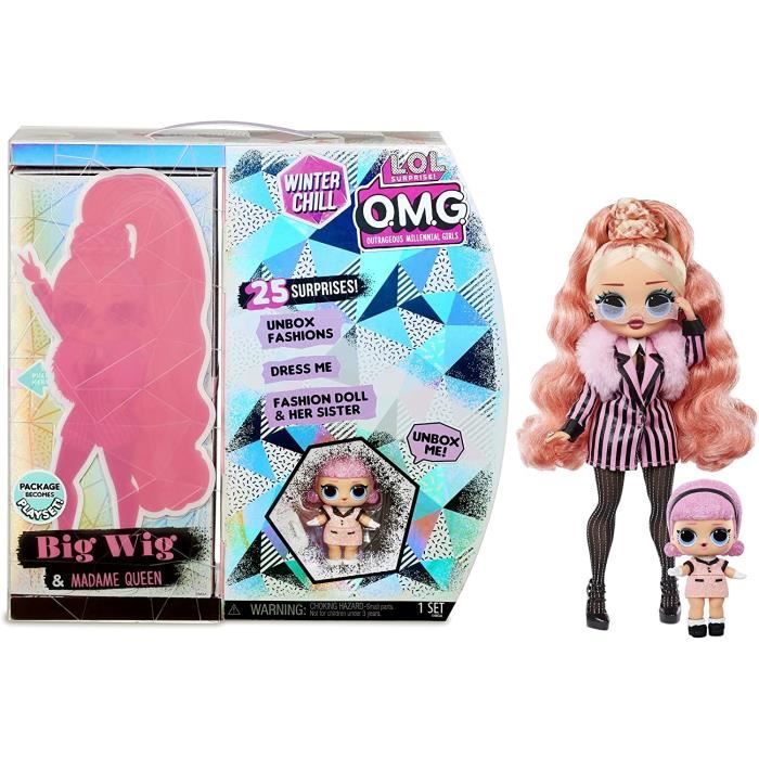 Figurine O.M.G. Winter Chill Big Wig Poupée Mannequin & Poupée Madame Queen avec 25 Surprises