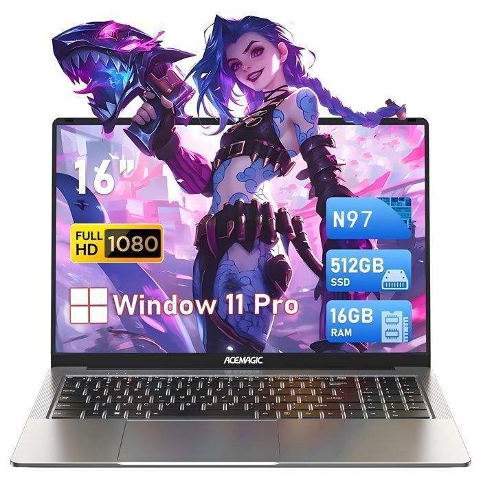 PC Portable – ACEMAGIC – AX16 – 16 FHD – 16Go DDR4 – 512Go SSD – Intel 12th N97