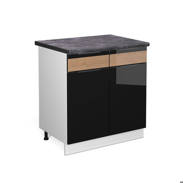 Meuble Haut Vitré Fame-Line – 80 Cm Chêne Blanc – Neuf Vicco