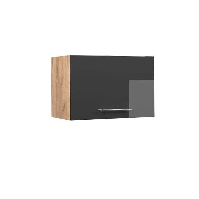 Elément haut de cuisine Fame-Line 60cm Plat Anthracite Haute brillance/Chêne de force doré Vicco 38389