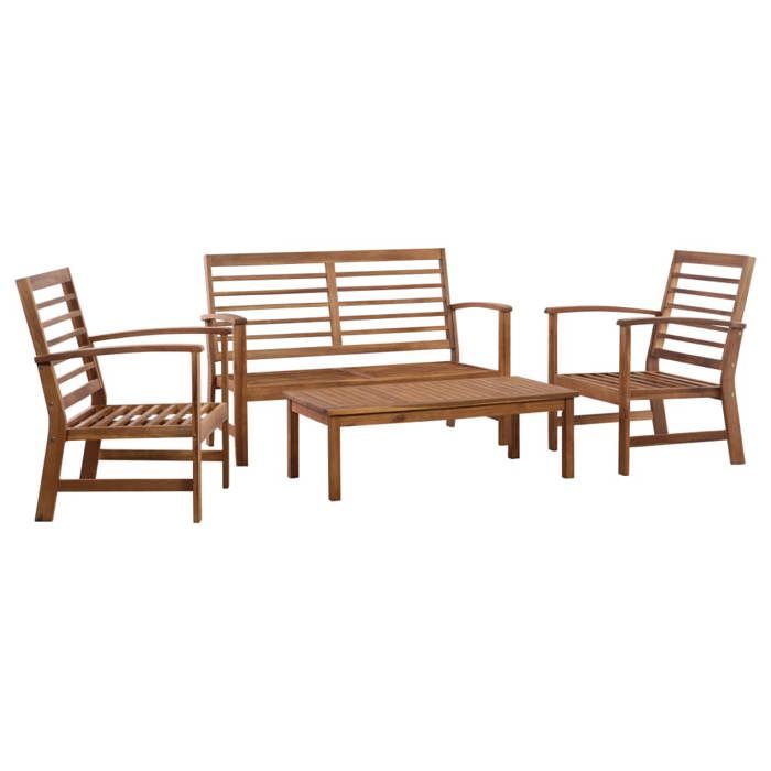 Lemon Salon bas de jardin 4 pcs - Bois dacacia solide - 100x50x33 cm 47282