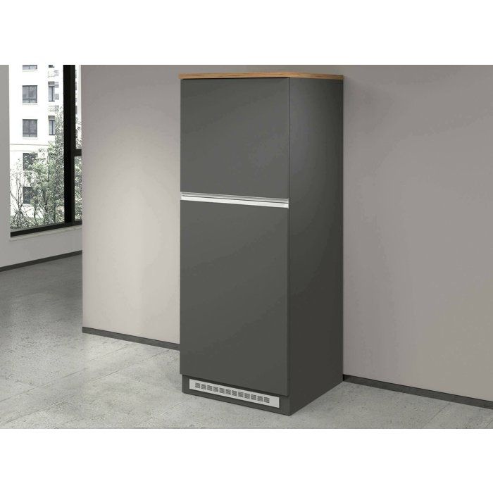 Dmora - Garde-manger Mesarthim 60 x 60 x h 165 cm anthracite chêne Panneau effet bois Dmora - Garde-manger Mesarthim 60 x 60 x h 165 cm anthracite chêne Panneau effet bois