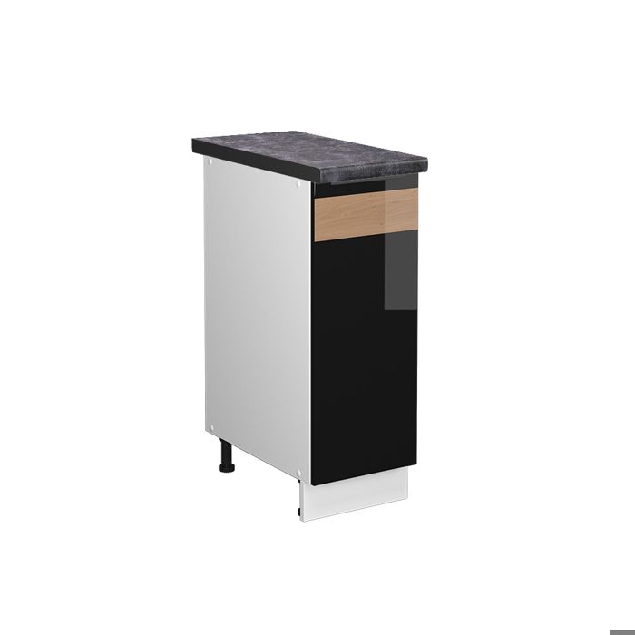 Vicco Meuble cuisine Fame-Line, Noir rayé, 80cm , PT Anthracite | Leroy Merlin