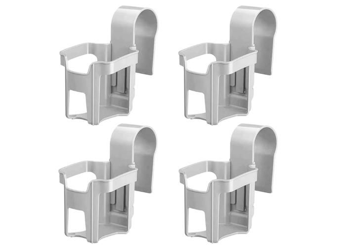 Lot De 4 Porte-Gobelets De Piscine Kaki - Accessoires Pratiques Pour Piscines Hors-Sol - Stable Et Résistant