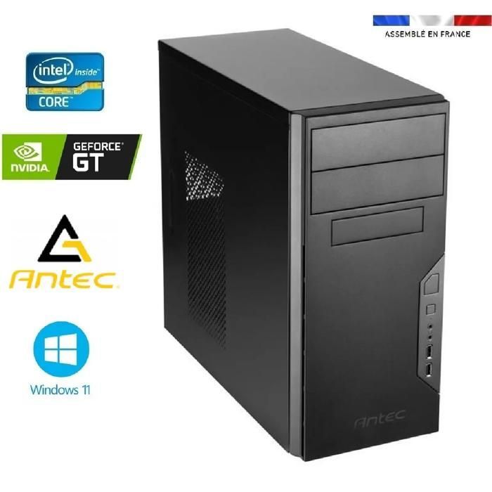PC Bureau intel I5-12400F – GT 710 2Go – 16GO Ram – SSD 1To + HDD 2To – Antec VSK – WIFI/Bluetooth – Windows 11