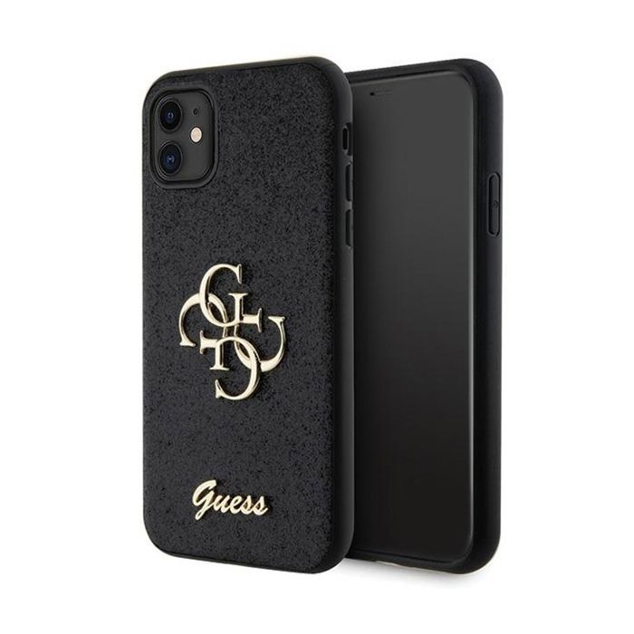 Guess Glitter Script Big 4G Coque iPhone 11 Or - vue 1