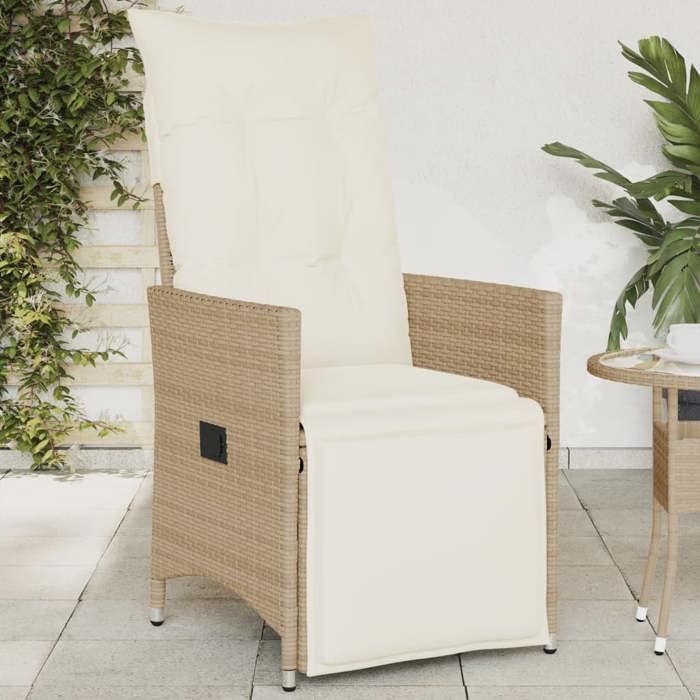 vidaXL Chaise inclinable jardin Résine Tressée - vue 3