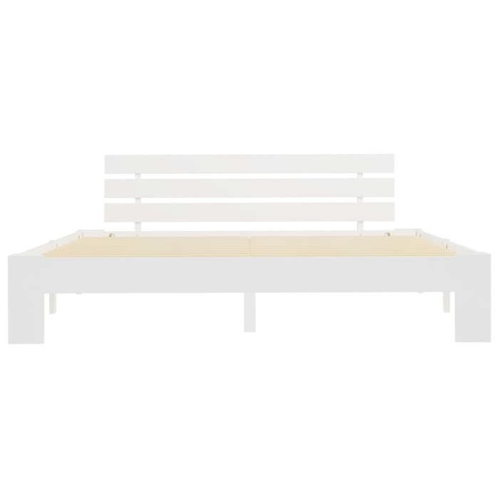 Cadre de lit double - UU - sans matelas - blanc 160x200 cm - bois de pin massif LL0000076053