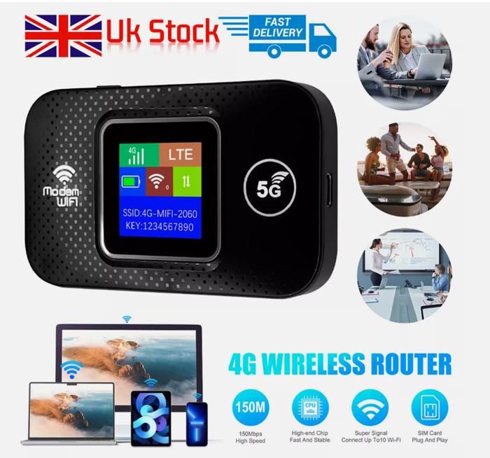 Routeur sans fil haut débit mobile WiFi portable 5G LTE LCD débloqué Hotspots MiFi