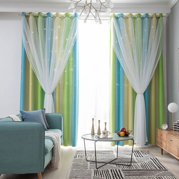2 Panneaux Rideau chambre - Double rideau - 100 x 250cm - Vert - Pour Salon et Chambre