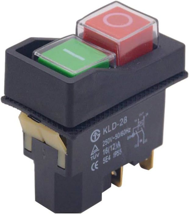 Interrupteur magnétique étanche bouton marche/arrêt à 5 broches accessoire de commutateur darrêt de démarrage pour machine-outil