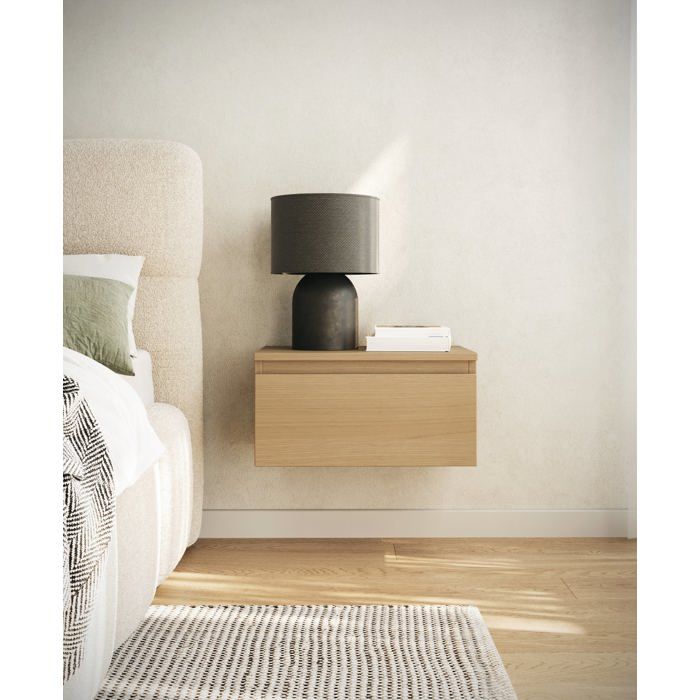 Table de chevet suspendue- BEMMI- 49 cm - chêne de Lindberg