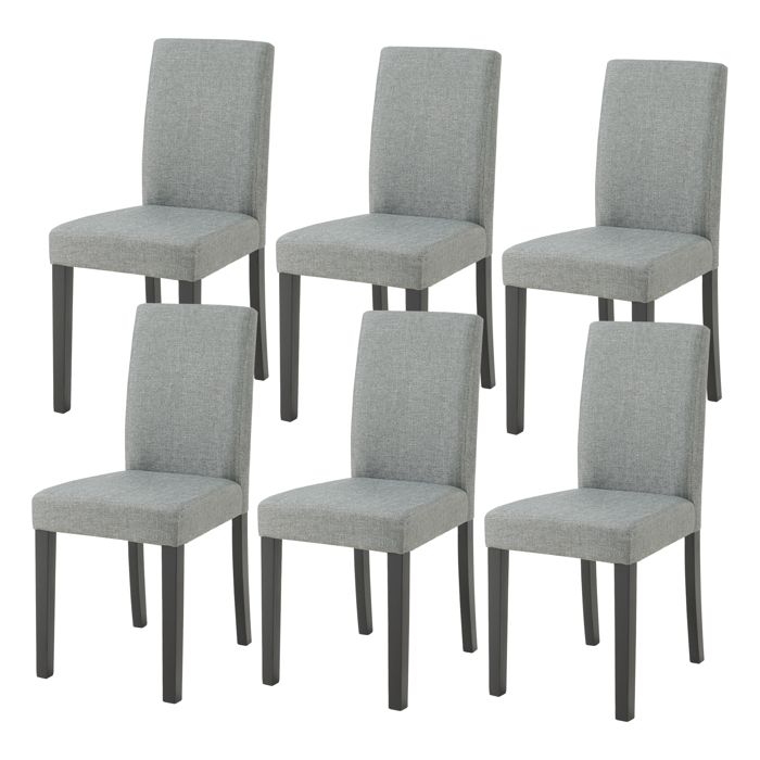 Lot de 6 chaises de salle à manger Hamburg gris clair