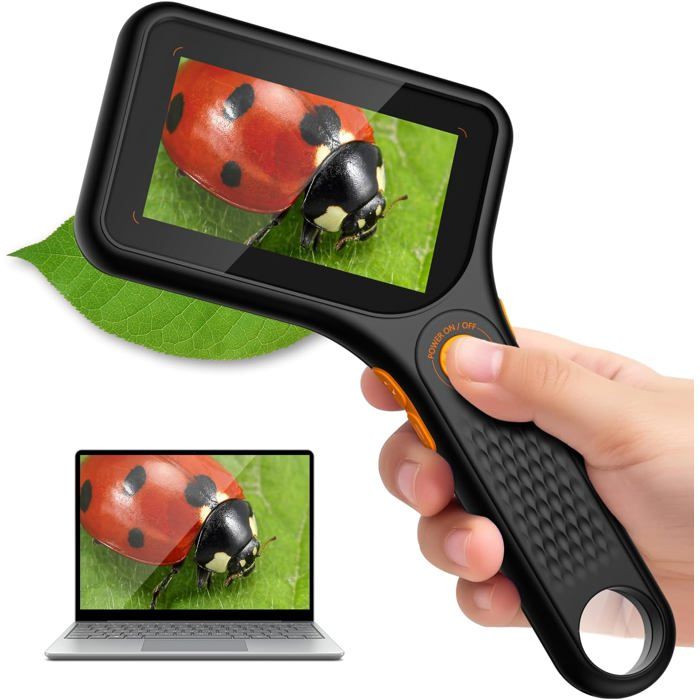 Microscope Numérique Portable USCAMEL – 500X – Rechargeable – écran Intégré – Pour Enfants 5-12 Ans – éducatif