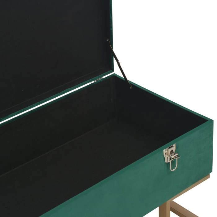 Black Friday Banc long de rangement - JILL - Meuble dentrée - 105 cm - Vert Velours BB595