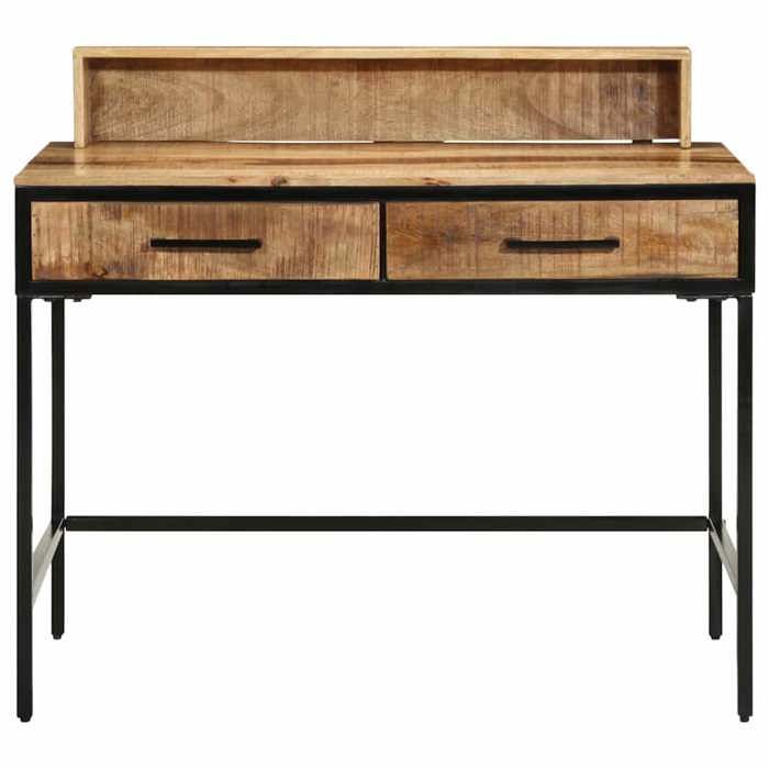 Marron Table console - CLARENCE - Meuble couloir - Marron 100x55x75 cm - Bois de manguier massif CC552